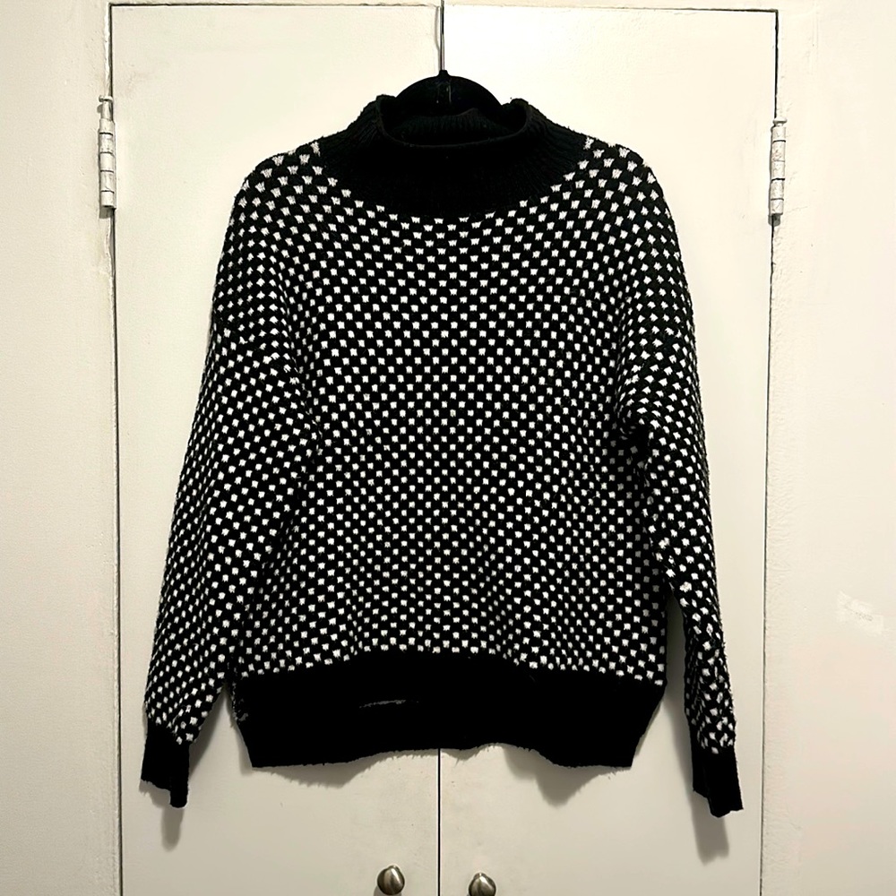 BP checkered mock neck sweater